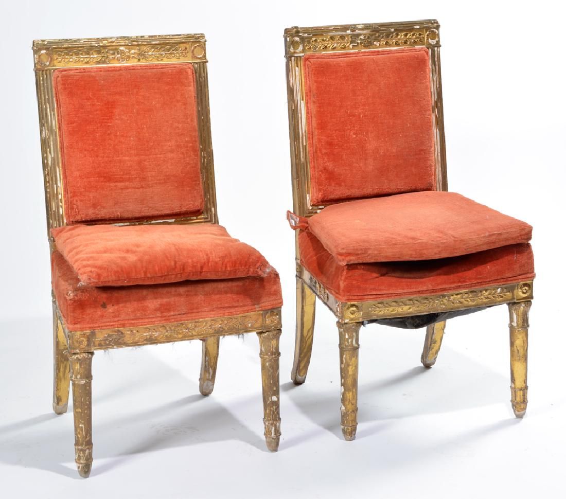 PAIR OF FRENCH UPHOLSTERED SIDECHAIRSPair 3d1775