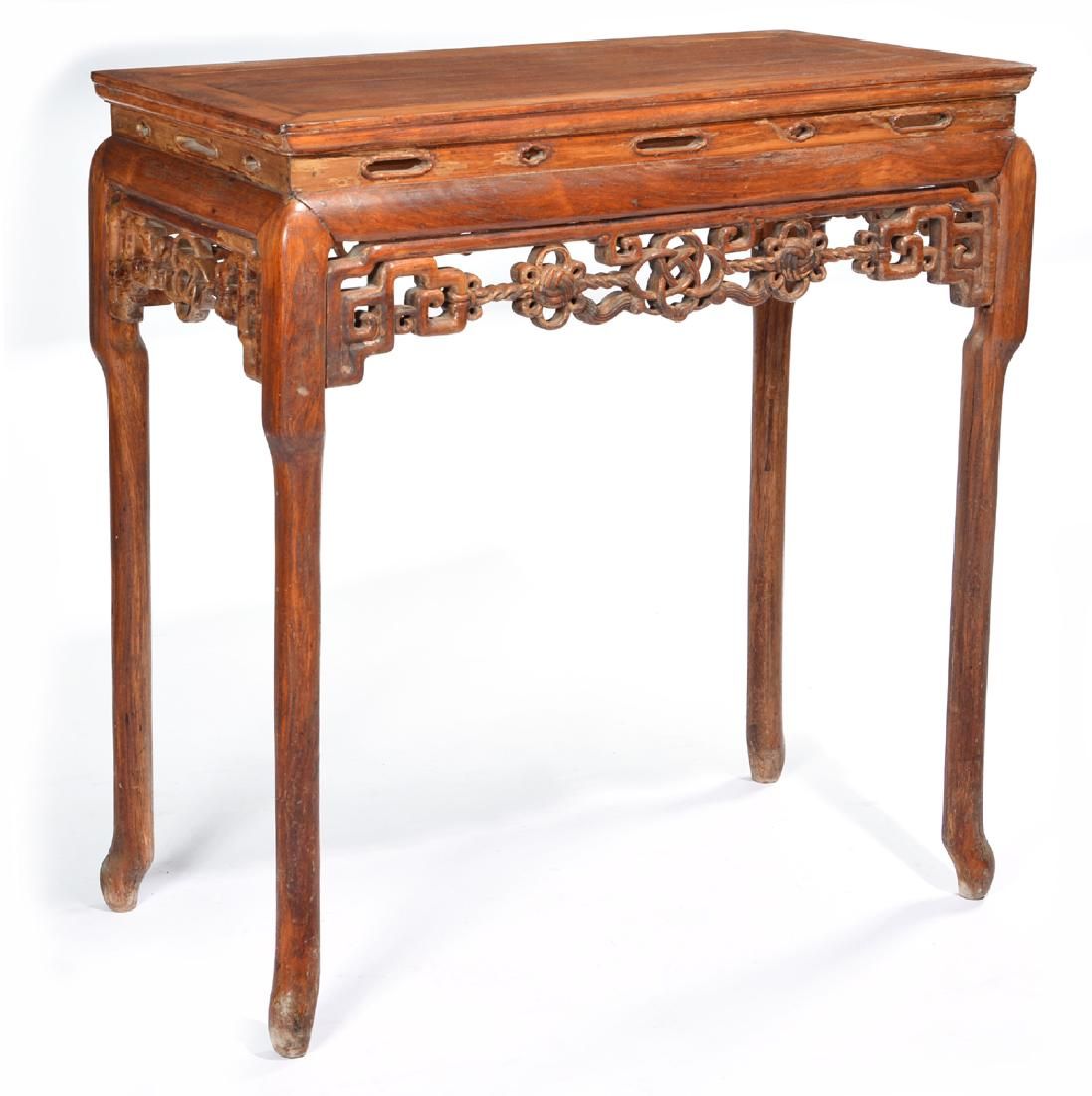 CHINESE TALL ALTAR TABLE WITH CARVED