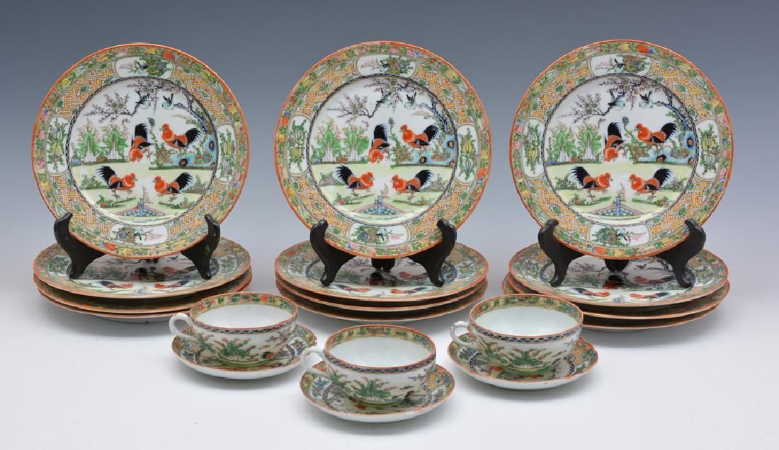 CHINESE PORCELAIN DINNERWARE, ROOSTERChinese