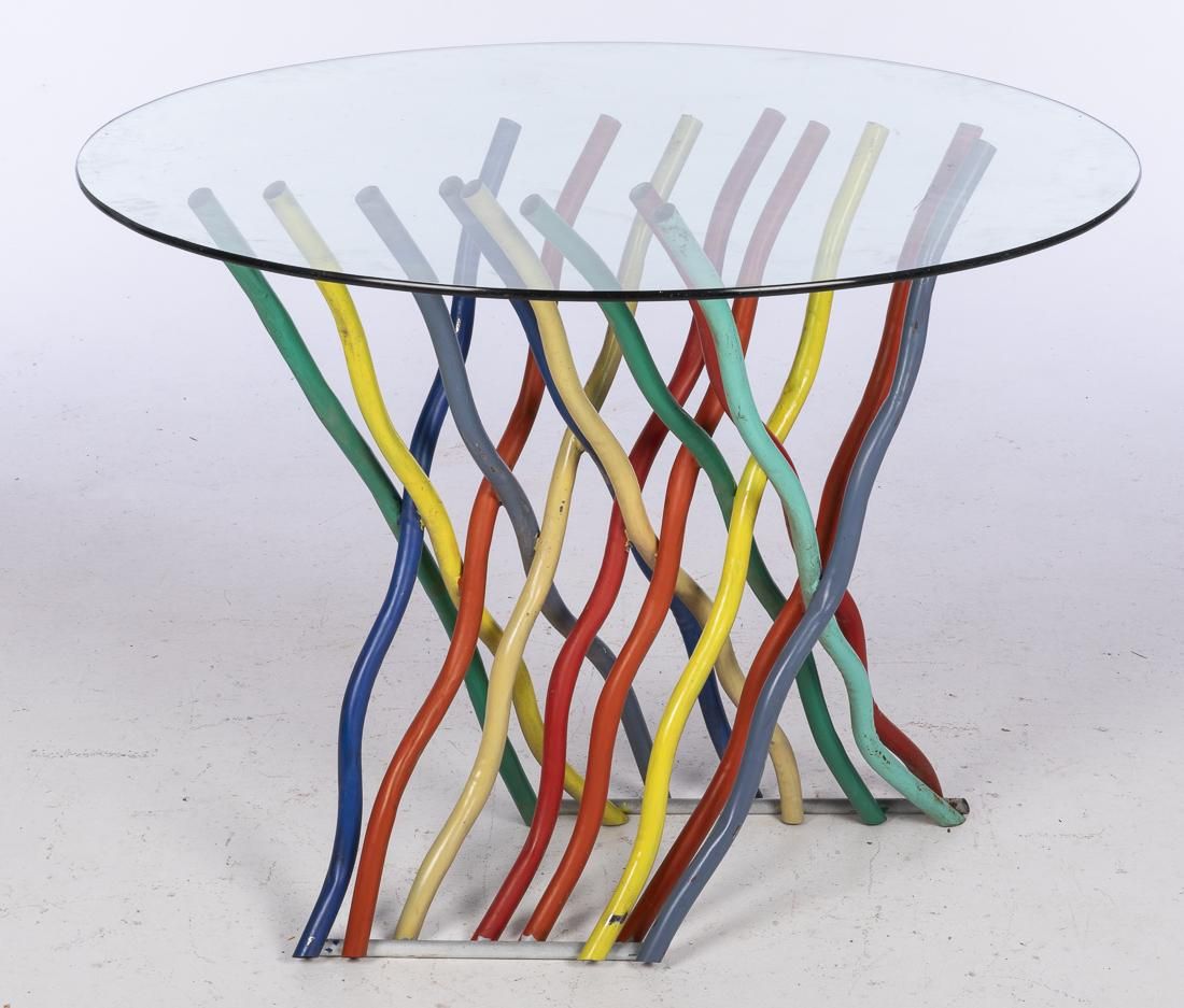 JOHN BUCCI, MULTI COLORED METAL TABLE