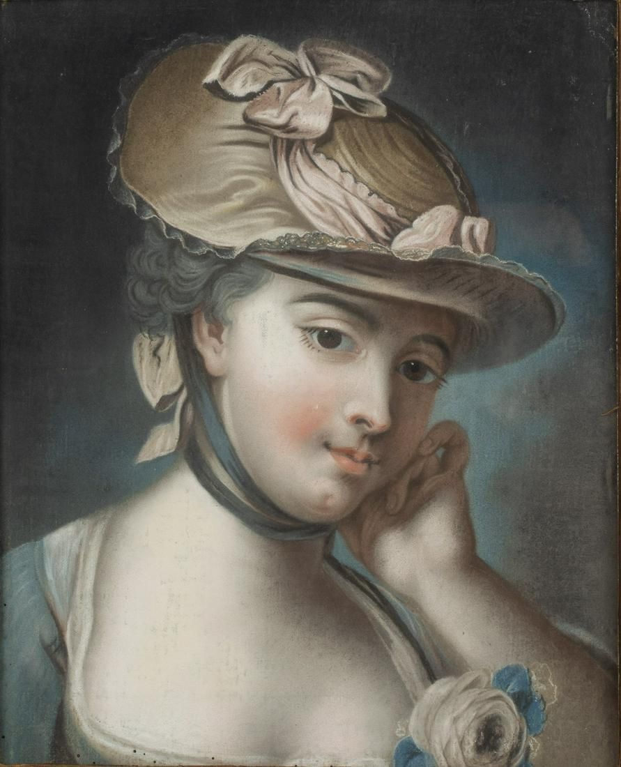 FRENCH PASTEL PORTRAIT OF A WOMAN,