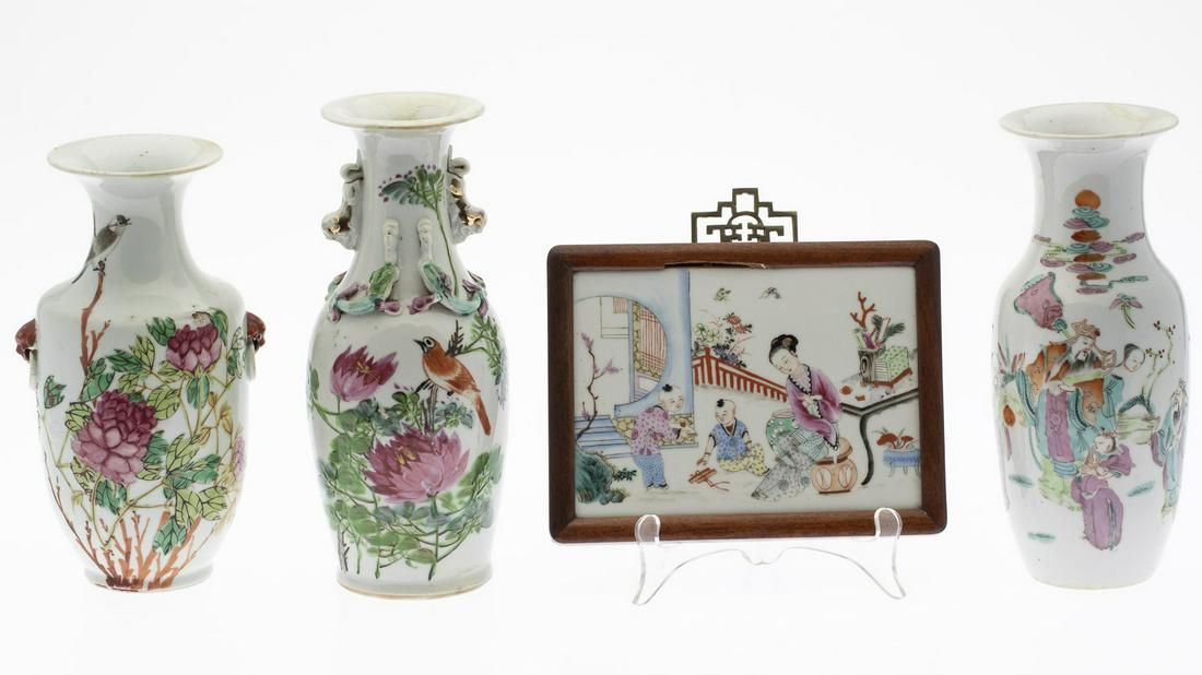 3 CHINESE PORCELAIN VASES AND A 3d32b2