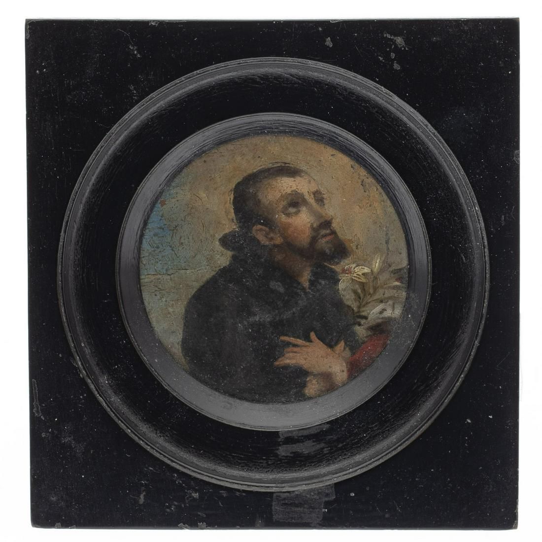 MINIATURE PORTRAIT OF A SAINT WITH