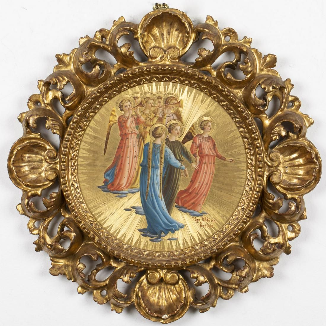 ITALIAN GILTWOOD FRAME WITH ANGELS 3d32d9