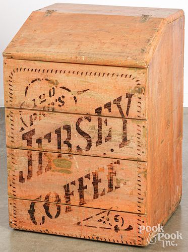 PAINTED PINE JERSEY COFFEE BIN  3d3522