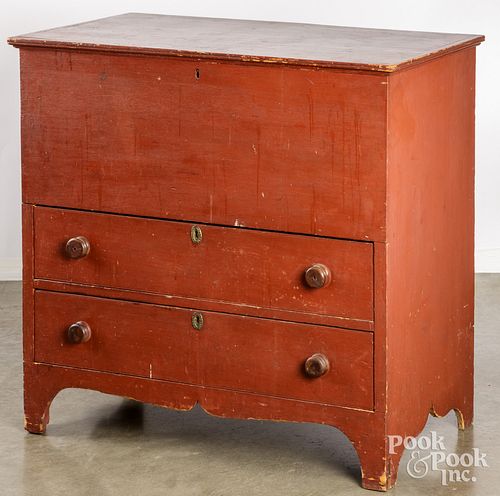 PAINTED PINE MULE CHEST, EARLY