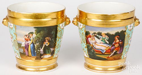 PAIR OF PARIS PORCELAIN FRUIT COOLERS,