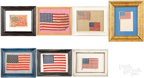 COLLECTION OF FRAMED AMERICAN FLAGS  3d357f