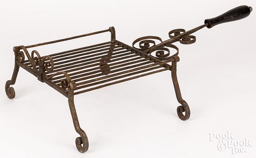 WROUGHT IRON BROILER 19TH C Wrought 3d3617