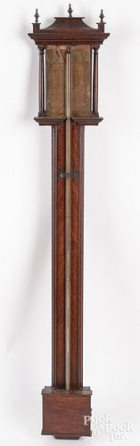 GEORGIAN MAHOGANY STICK BAROMETER 3d366d