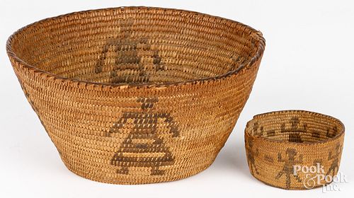 TWO PIMA INDIAN COILED BASKETS  3d3700