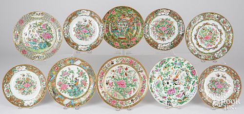 TEN CHINESE EXPORT PORCELAIN FAMILLE