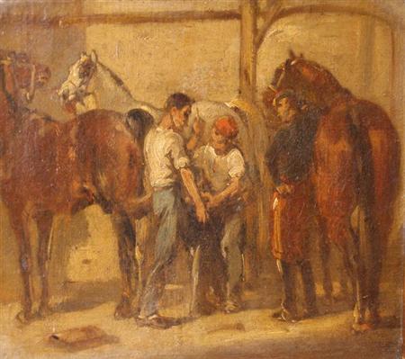 French School 19th Century At the Stables
	