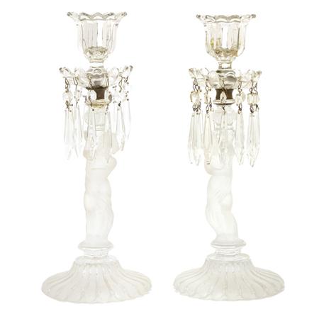 Pair of Baccarat Pressed Glass