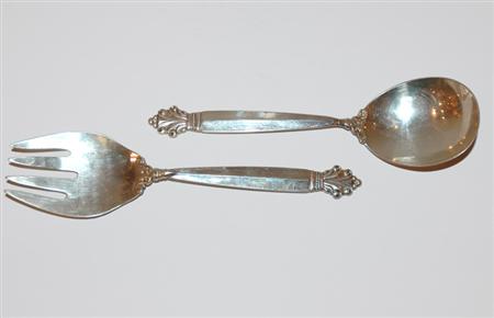 Georg Jensen Sterling Silver Salad Serving