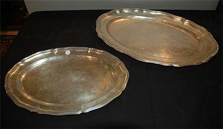 Set of Two Austrian Silver Platters
	