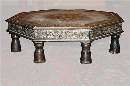 Turkish Octagonal Silver Low Table  67f54