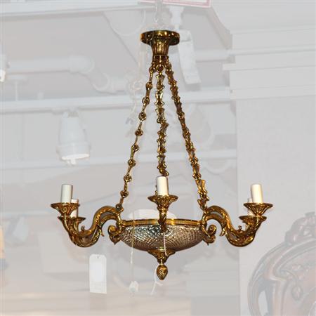 Empire Style Gilt-Metal and Glass