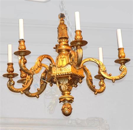 Regency Style Gilt-Wood Six-Light