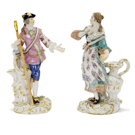 Pair of Meissen Porcelain Figures of
