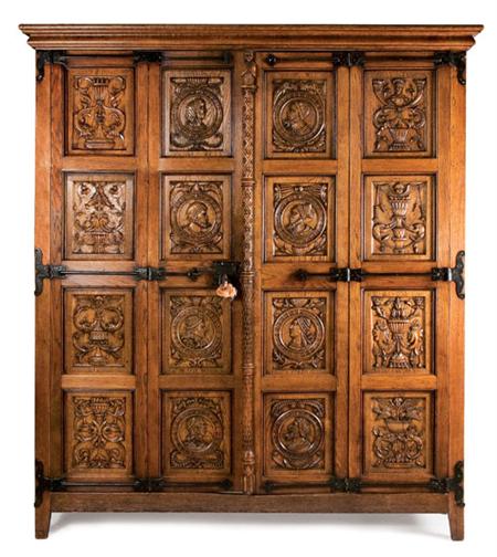 Renaissance Style Carved Oak Armoire  67fde