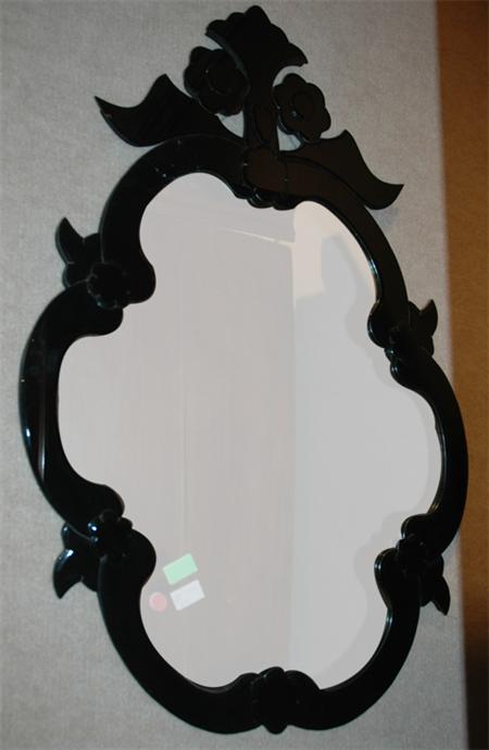 Black Glass Framed Cartouche Form 681c2