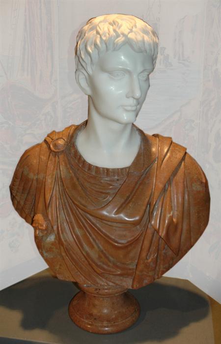 White and Rose Marble Bust of classical