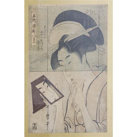 Utamaro 18th Century Beauty looking 6828a