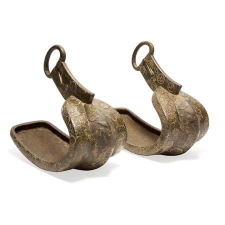 Pair of Japanese Brass Inlaid Bronze