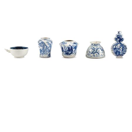 Group of Four Chinese Blue and