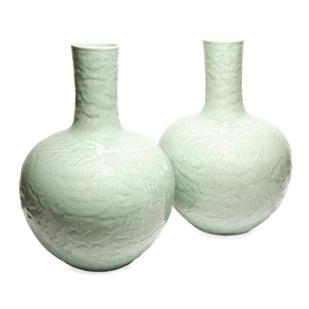 Pair of Chinese Celadon Porcelain