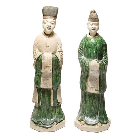 Two Chinese Glazed Pottery Figures