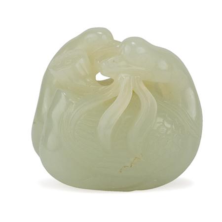 Chinese Celadon Jade Carving of Ducks
	