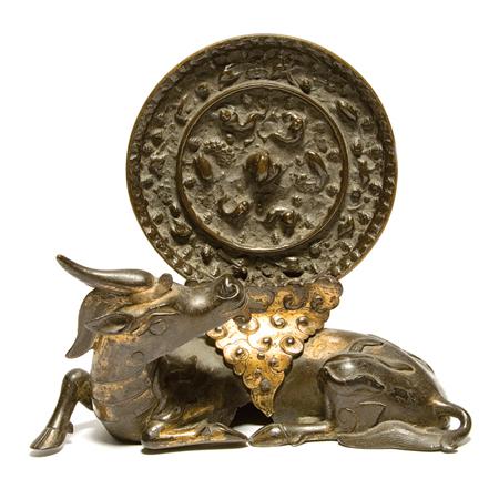 Chinese Bronze Mirror Stand Together 68314
