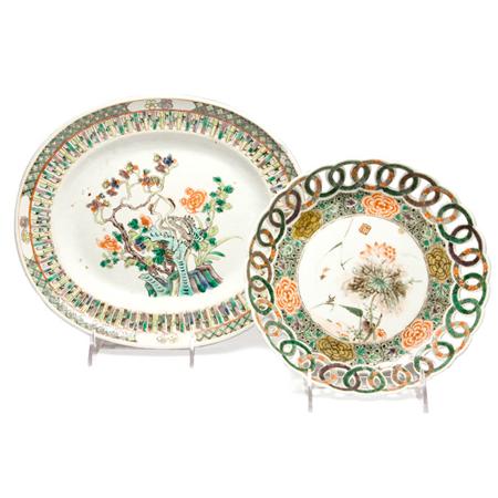 Two Chinese Famille Verte Glazed Porcelain