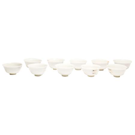 Set of Ten Chinese White Glazed