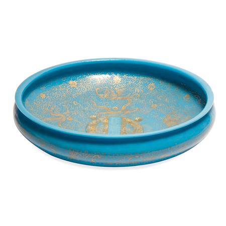 Chinese Gilt Turquoise Glass Bowl  68329