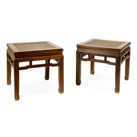 Pair of Chinese Huanghuali Stools
	