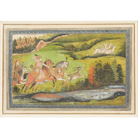 Indian School 18th Century Hunting 6833d