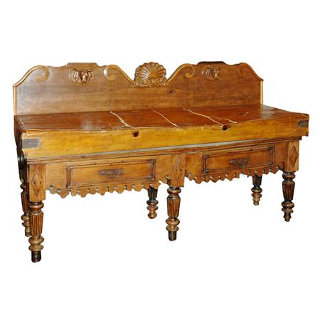 Italian Carved Oak Butcher Block 6838f