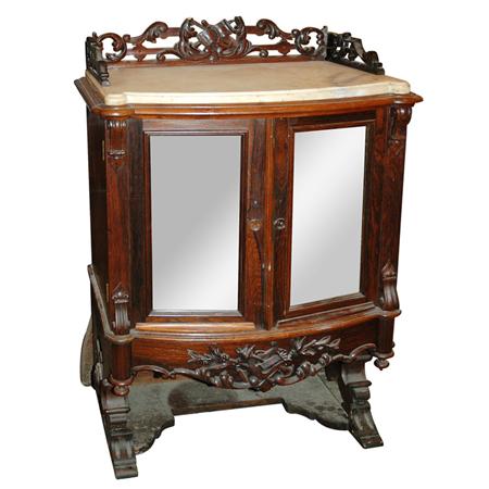 Victorian Rosewood Marble Top Mirrored 6839b
