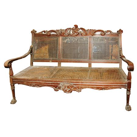 Rococo Carved Walnut and Caned 6839c