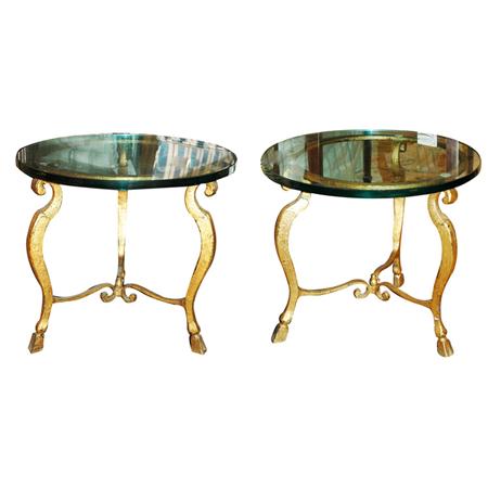 Pair of Gilt Metal and Glass Occasional 683ce