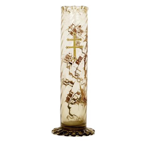 Galle Enameled Molded Glass Vase  68023