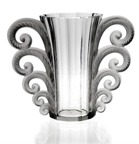 Lalique Molded Glass Beauvais Vase  6802a