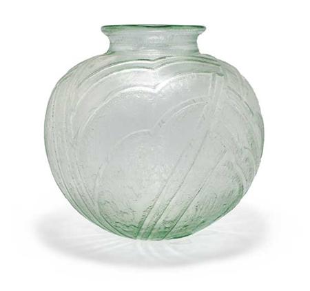 Daum Acid Etched Glass Vase  6804e