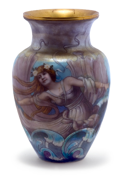 Auguste Jean Enameled Metal Vase
	