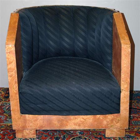 Art Deco Burl Wood Lounge Chair  68054