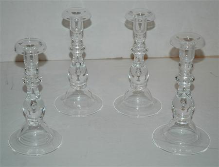 Set of Four Steuben Glass Candlesticks Estimate nbsp 400 nbsp nbsp nbsp 600 680f4