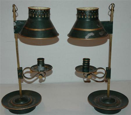 Pair of Tole Candlesticks with